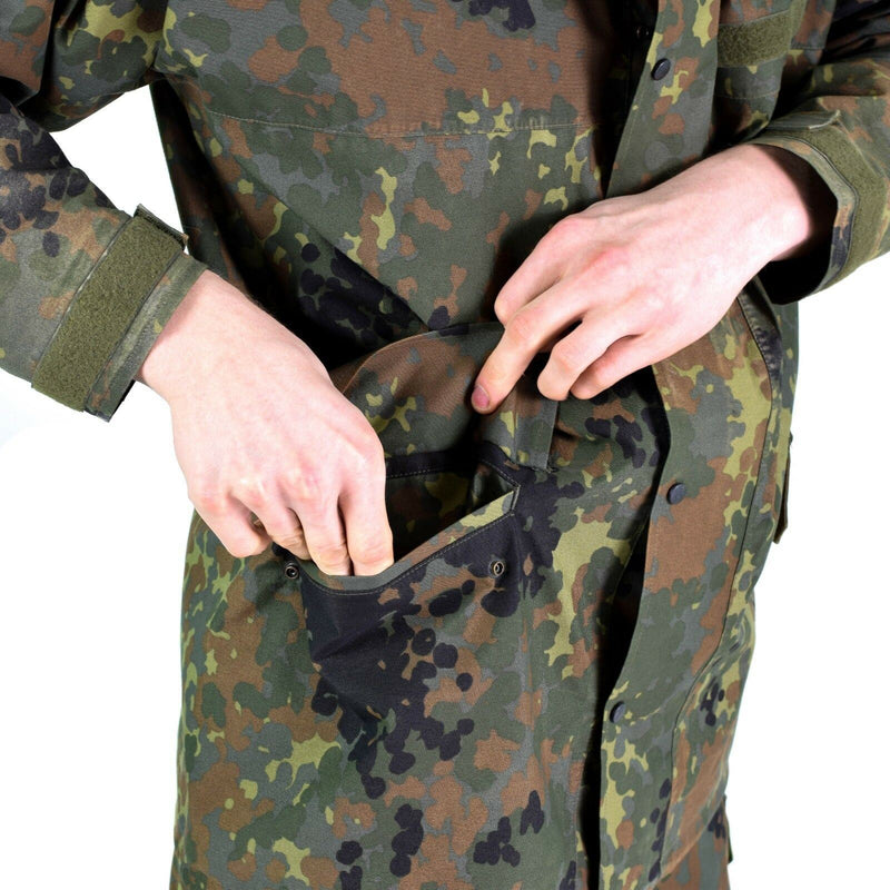 Origineel Duitse legerveldjack Goretex Flecktarn waterdichte regenparka nieuw