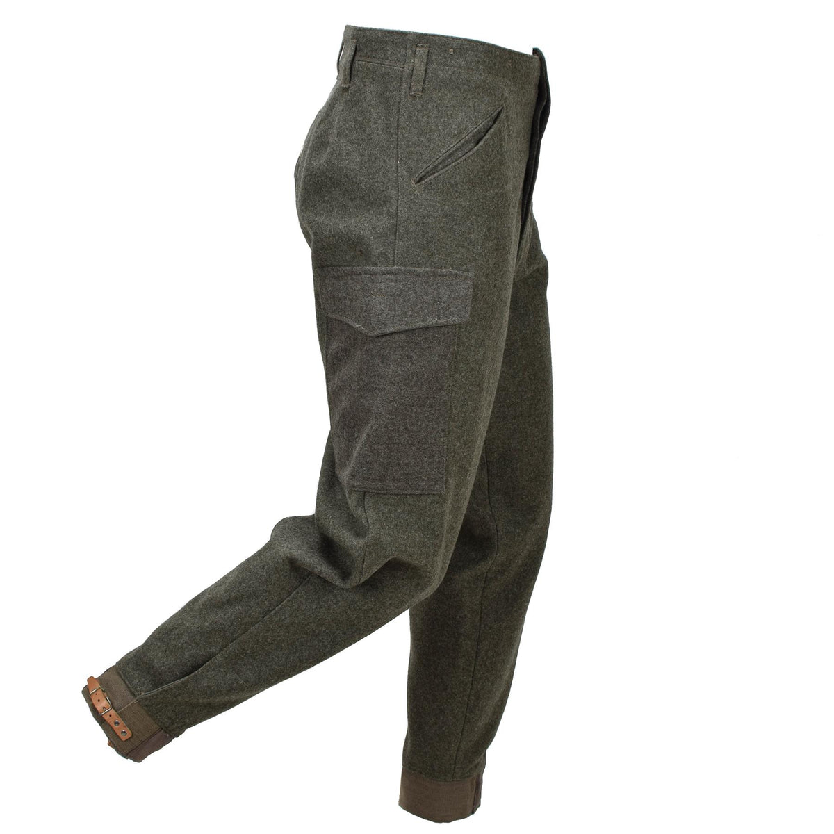 Originele Zweedse leger M39/58 veldbroek wol cargo surplus olijfgroen