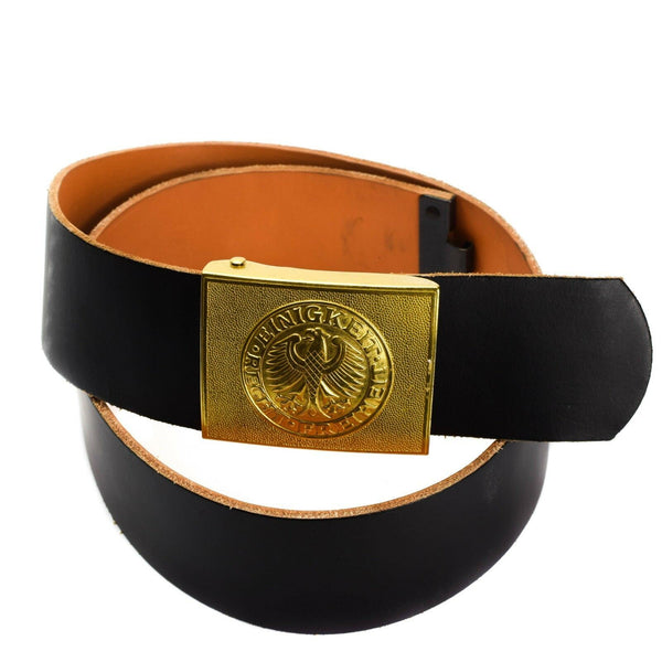 Originele Duitse leger marine zwarte lederen riem militaire uitgifte broek broek broek