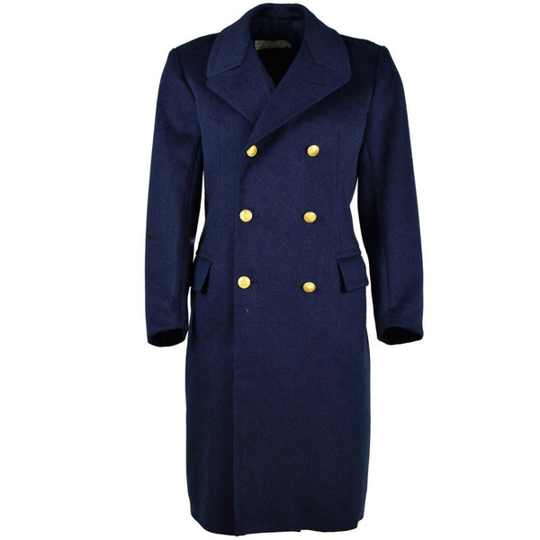 Echte Italiaanse leger wollen overjas blauwe militaire officier Air Force Long Coat