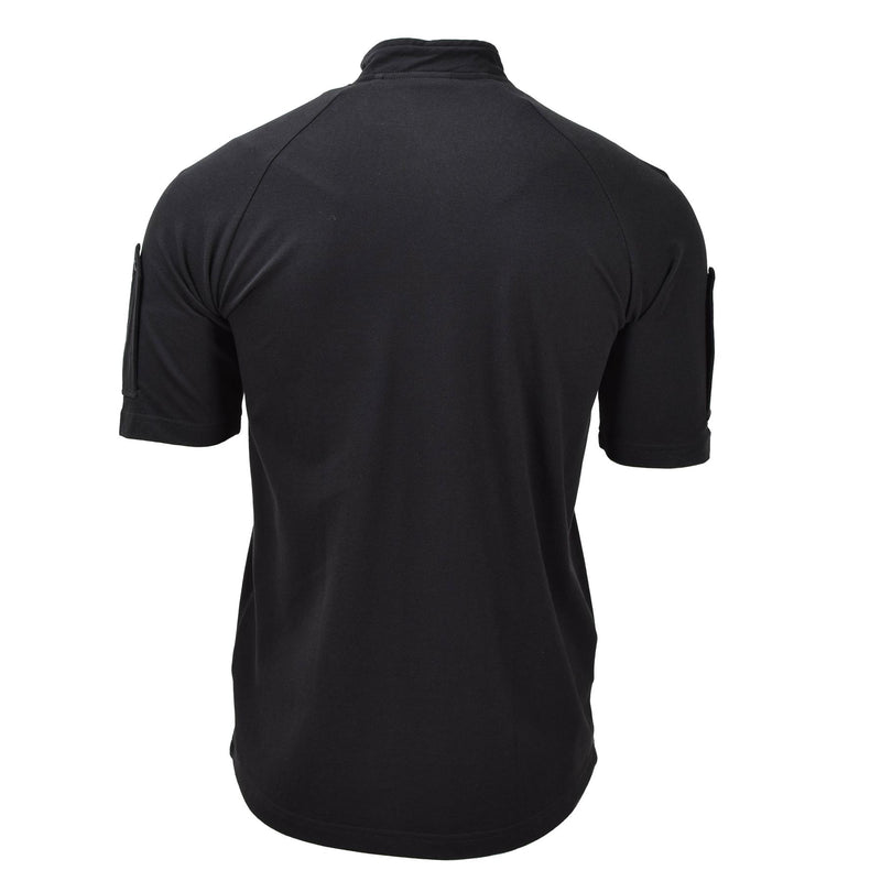 Originele Britse leger politie tactische t-shirts korte mouw zip-zwart nieuw