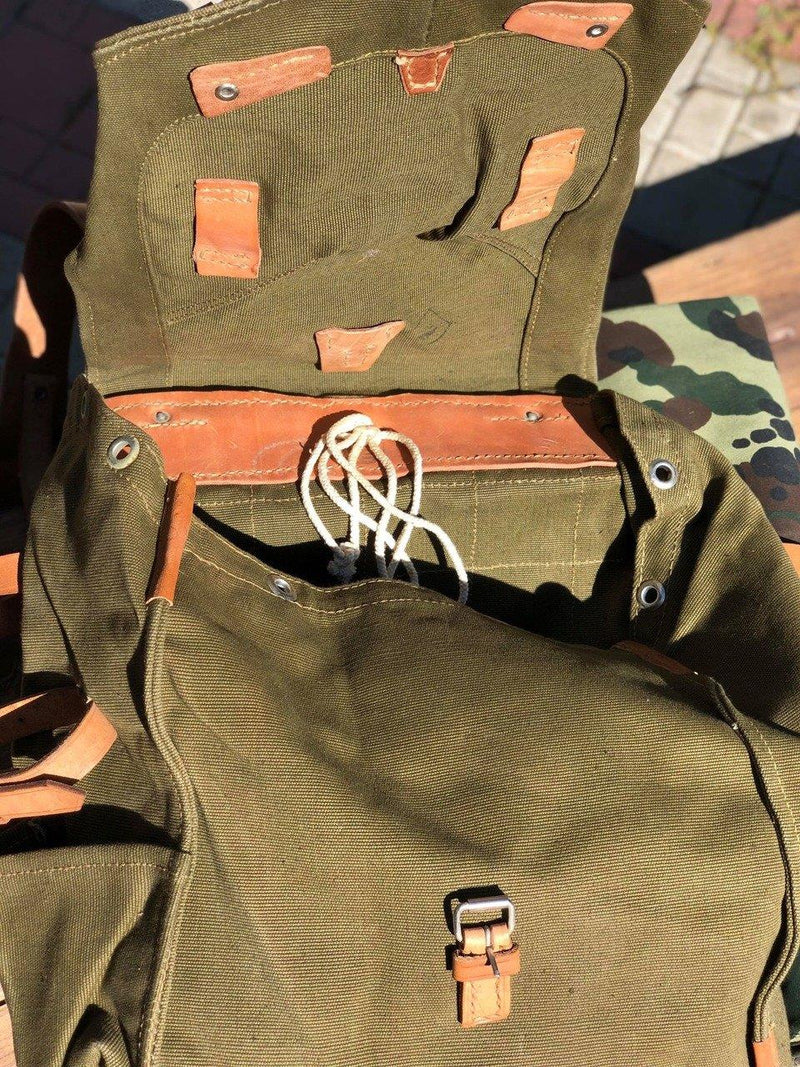 Echte Roemeens leger rugzak tas militaire surplus od schouderband canvas