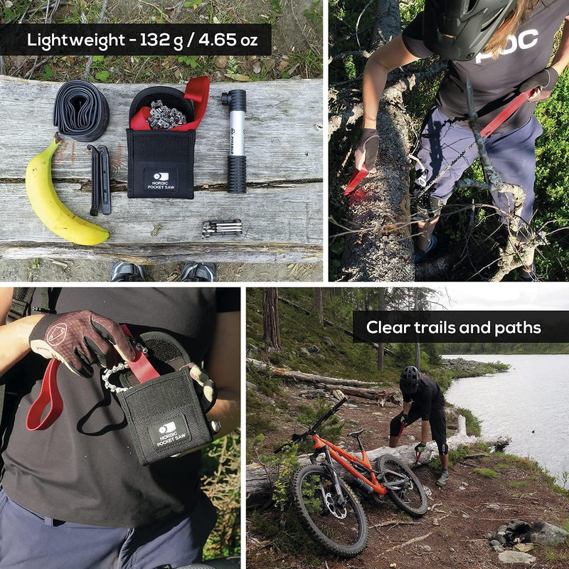 Noordse zak zag compact draagbare draagbare noodcamping handketenszaag rode handgrepen