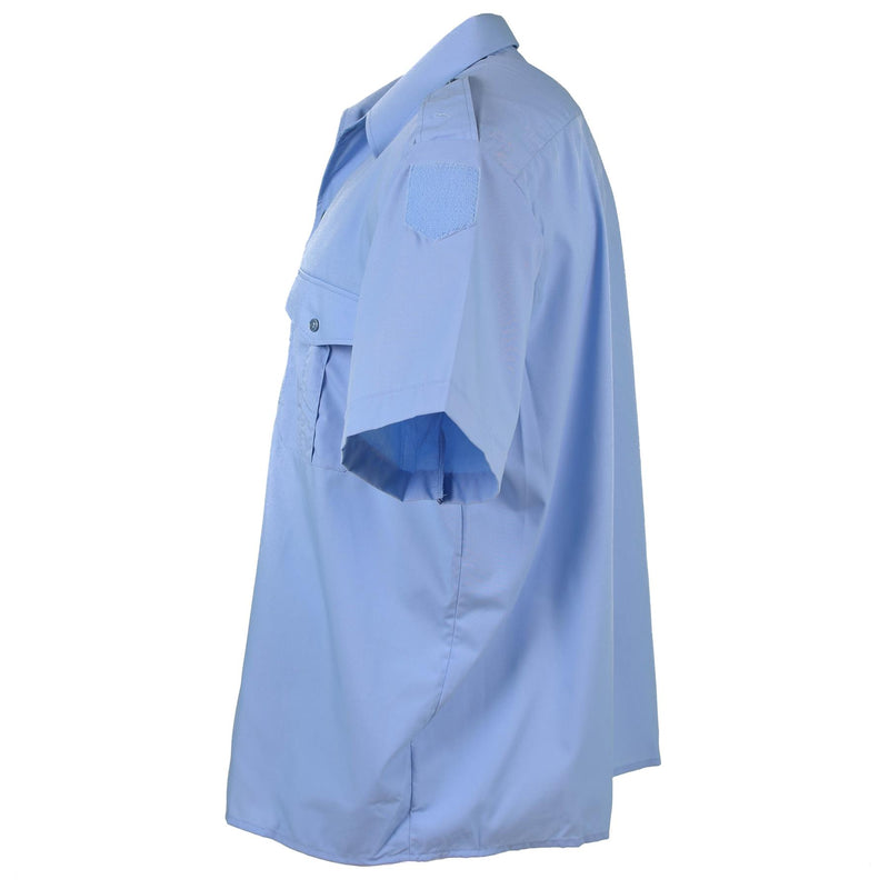 Echt Franse militaire politie blauw katoenen shirt met korte mouwen gendarme nieuw