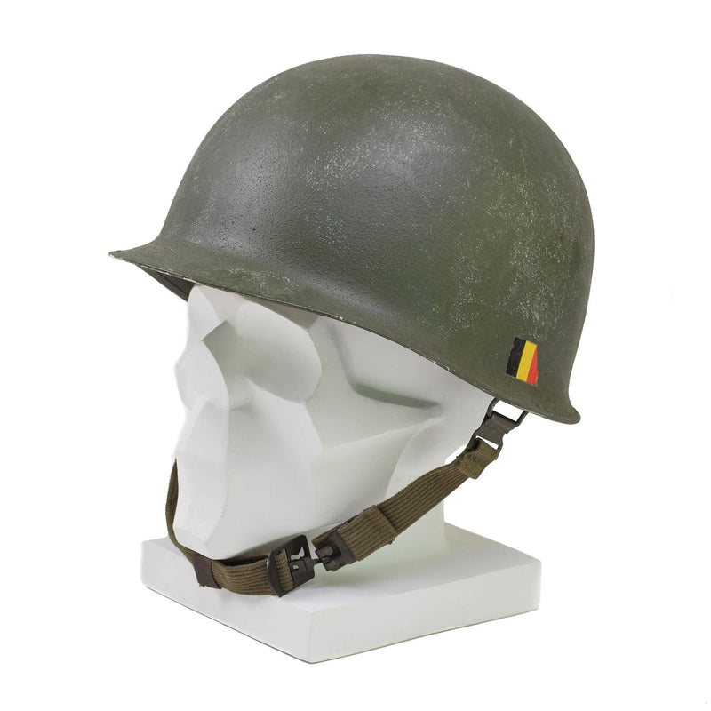 Originele militaire Belgische stalen helm M51 Tactical Combat Army Inner PVC Olive