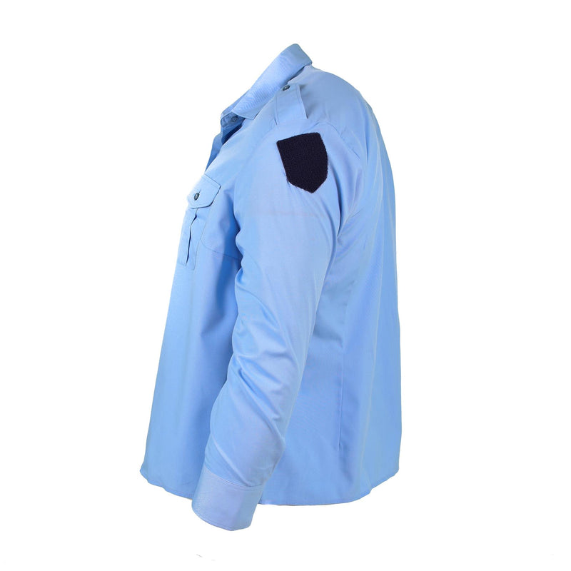 Echt Franse militaire politie blauw katoen met lange mouwen shirt gendarme nieuw