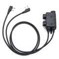 Earmor Dual PTT-adapter Kenwood Baofeng 2-pins bekabelde tactische headset zwart