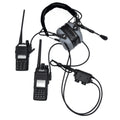 Earmor Dual PTT-adapter Kenwood Baofeng 2-pins bekabelde tactische headset zwart