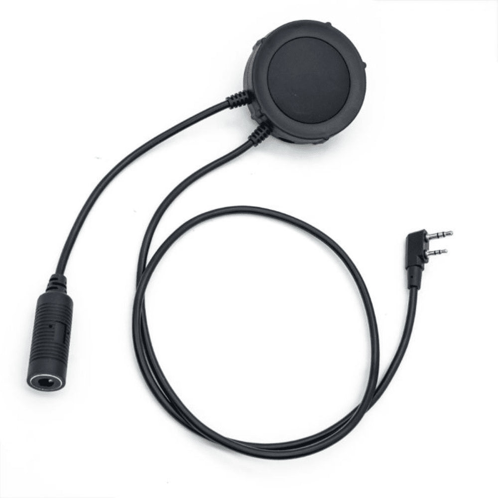 EARMOR M55 PTT-adapter Kenwood Baofeng 2-pins radio-headsetadapter zwart