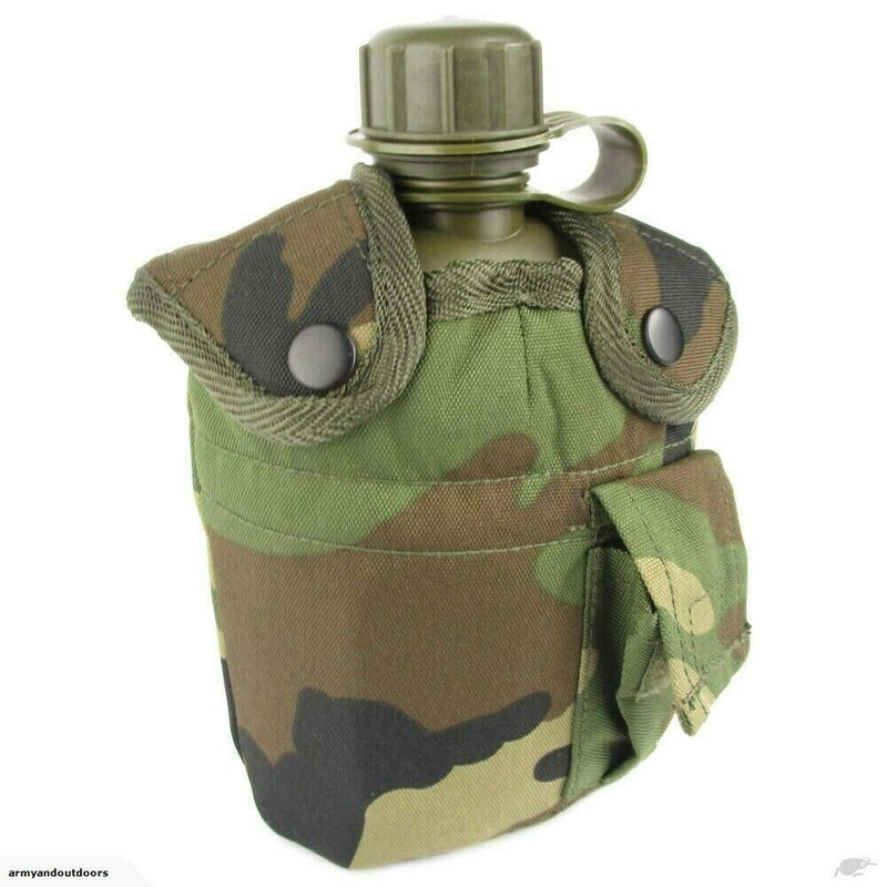 Amerikaanse legerstijl kantine M1 waterfles met Cover Cup & Alice Clips US Military