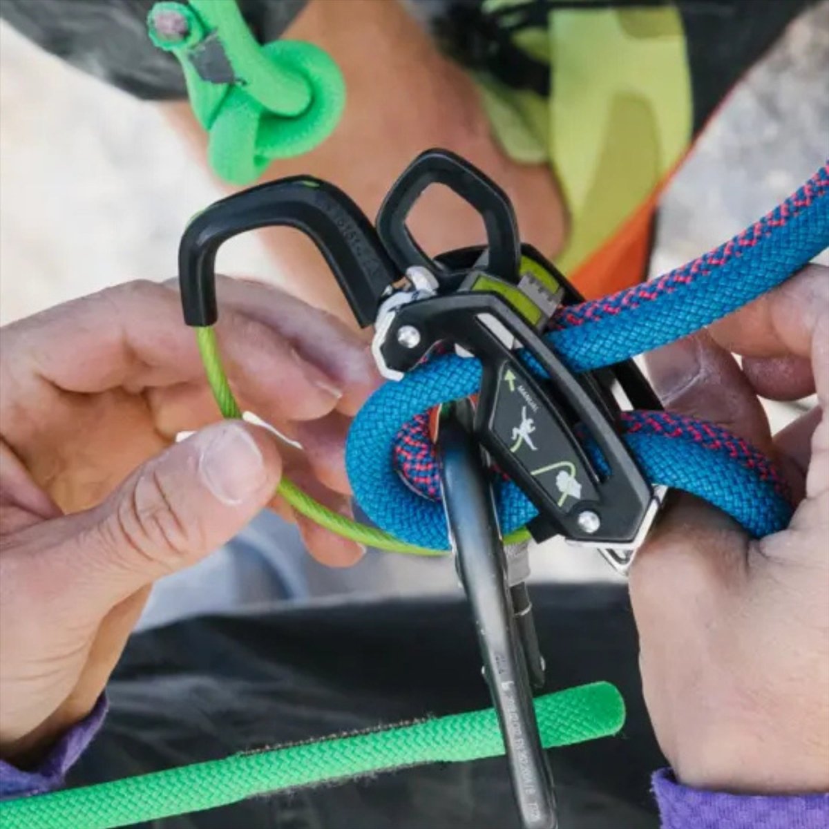 Edelrid GIGA JUL Zekeringsapparaat 2-in-1-modus 8,5-10,5 mm touwcompatibiliteit
