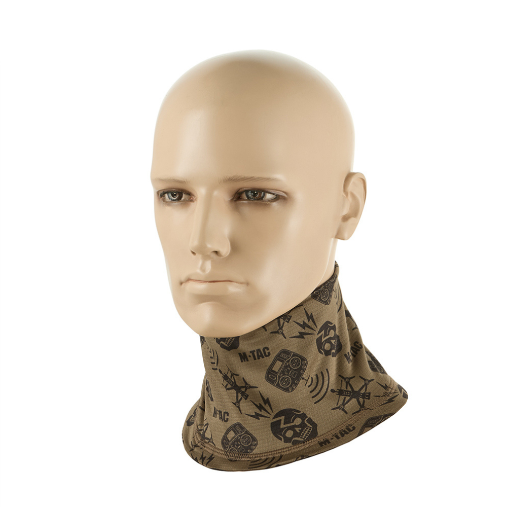 M-TAC microfleece nekbeschermer drone-patroon tactische buitensjaal bruin
