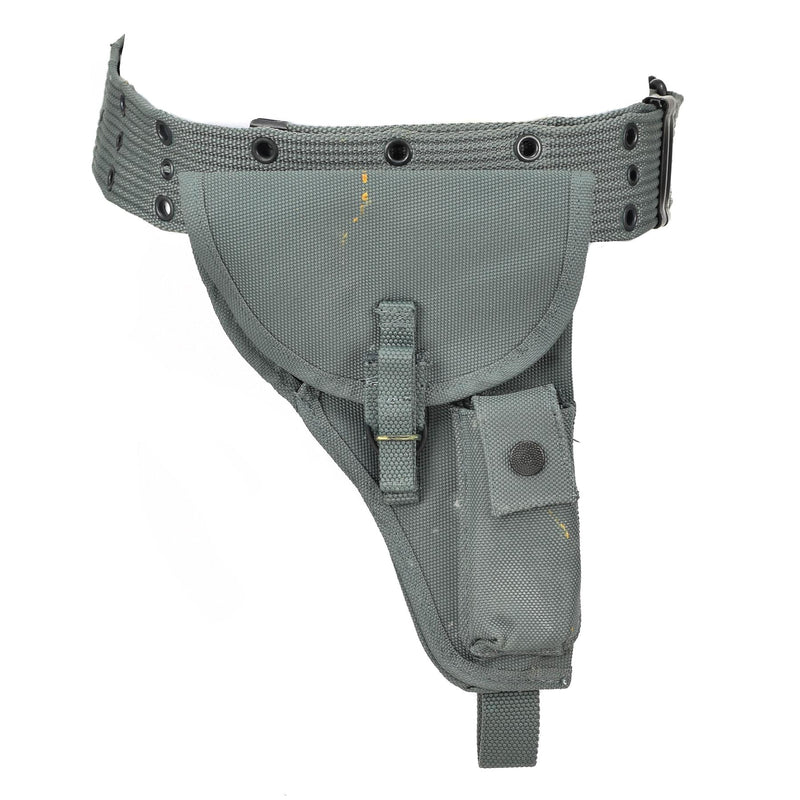 Originele Italiaanse politie -pistoolgordelholster met munitiezakje nieuw