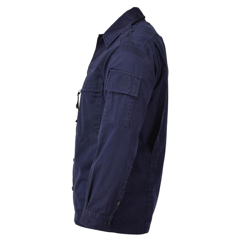 Origineel Nederlands legerjack werkkleding blauw uniform militair shirt met lange mouwen