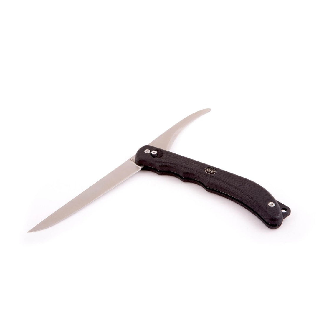 Eka Brand Duo filet mes zeeman darmopener 59 HRC stalen rubberen handvat omhulsel