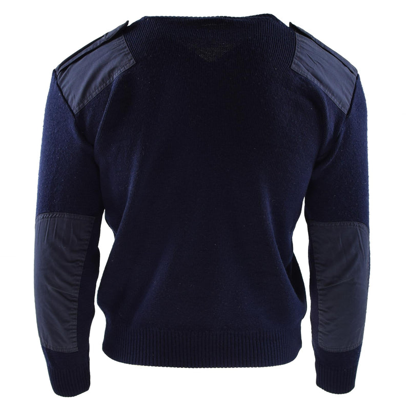 Echte Nederlandse leger trui blauwe jumper militaire pullover ronde nek officier