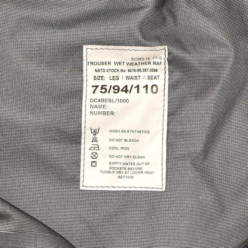 Originele Britse Royal Air Force broek Waterdicht Blue Raf nat weerbroek