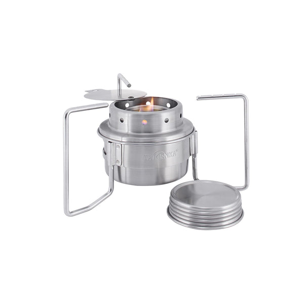 Tatonka -kachel set multifuel outdoor brander kit roestvrij staal compacte potstandaard
