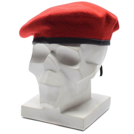 Echt Duits leger Koral Red Beret Militaire hoed Command Cap Wol Quality