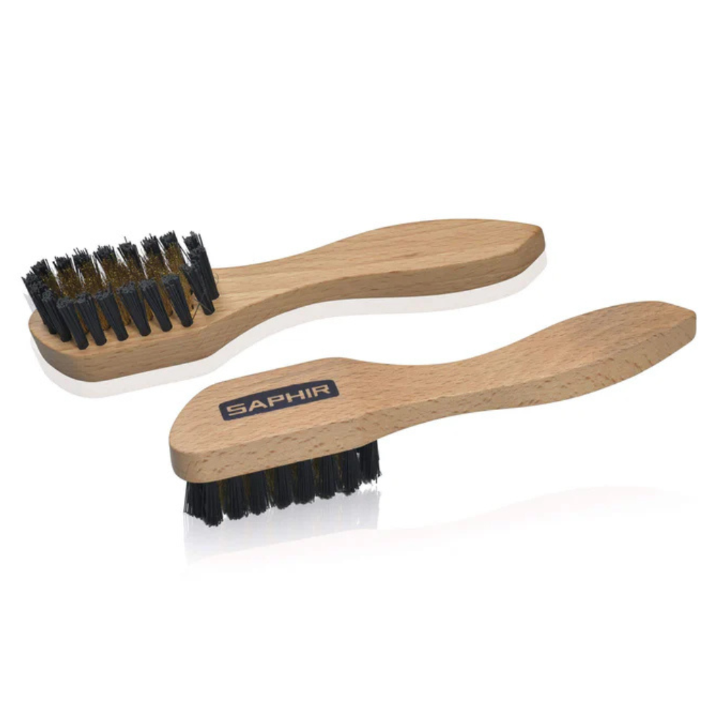 Saphir Messing Borstel Suède Nubuck Reinigingsborstel Messing 16 cm Borstelharen Beukenhout