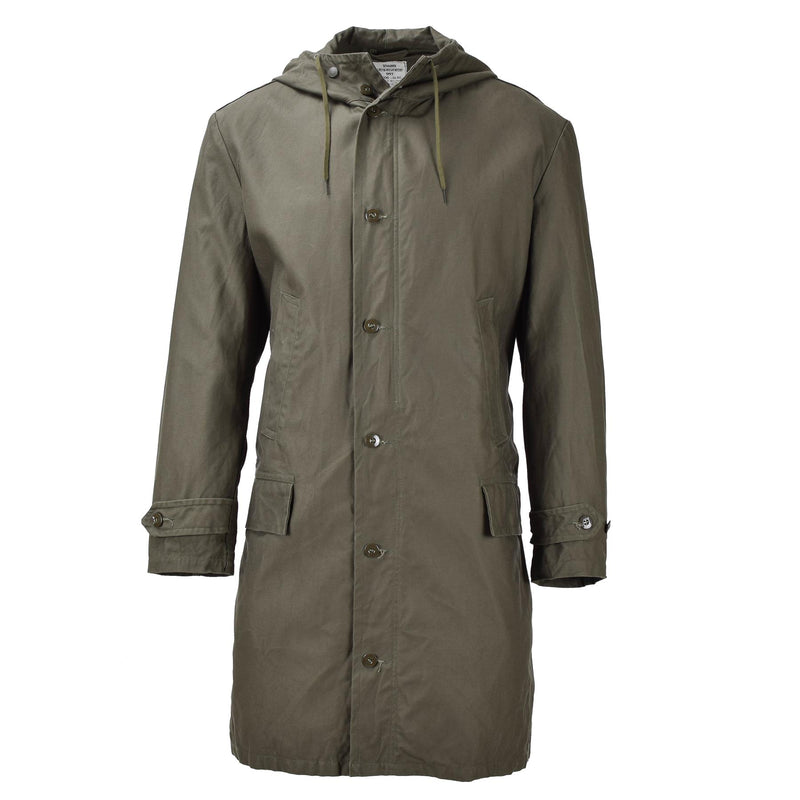 Origineel Duits militair Lang Parka Jacket Olive Hooded Field Coat Army Outdoor