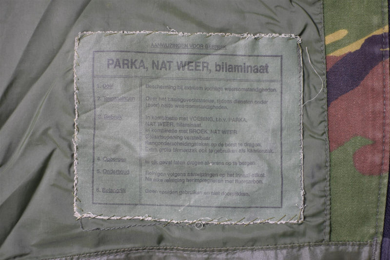 Echt Nederlands legerjack gevecht dpm goretex waterdichte camouflage surplus parka