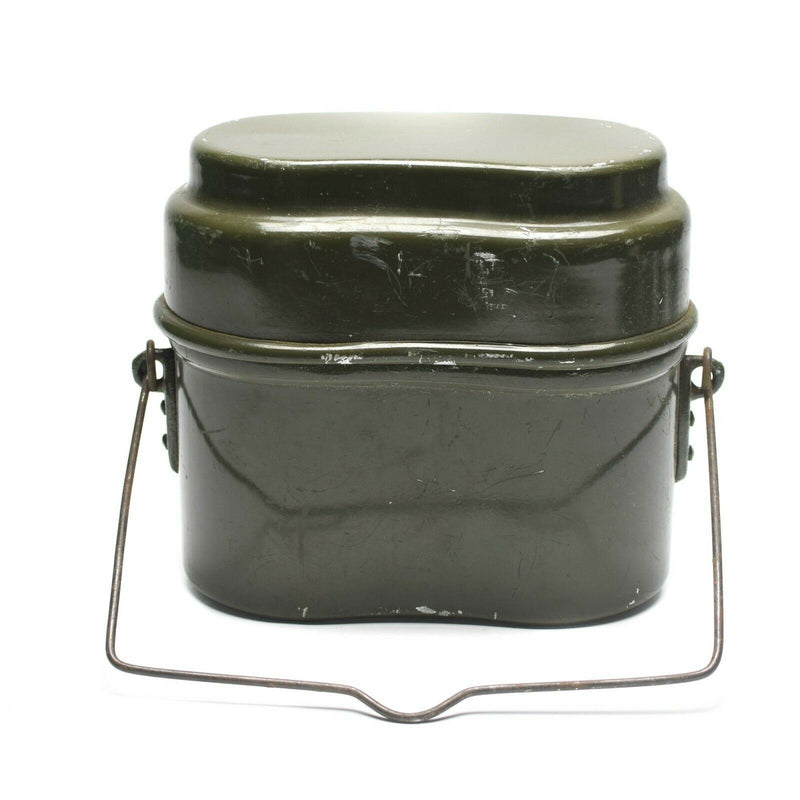 Echt Hongaarse leger puinhoop kit. Aluminium militaire bowler pot 2pcs set