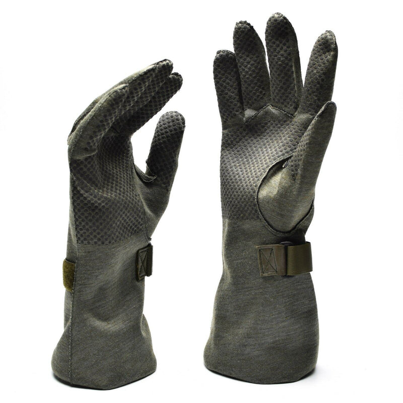 Originele Duitse leger Nomex Pilot Handschoenen met Grapper Gray Militaire uitgifte Nieuw