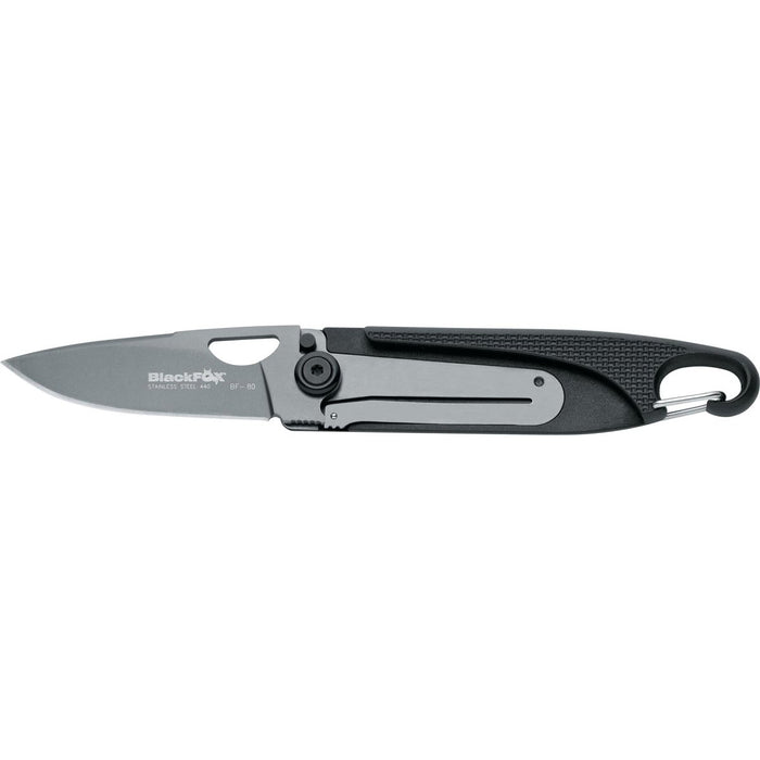 Fox Knives Brand Baroni zakmes titanium gecoat 440 staal zytel zwart handvat - GoMilitar