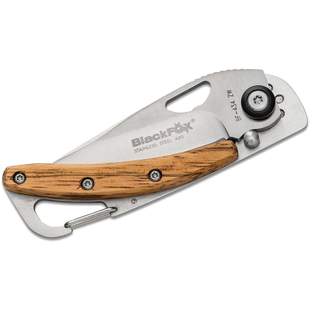 Fox Knives Brand opvouwbaar zakmes met houten handvat, gesatineerd 440 roestvrij staal