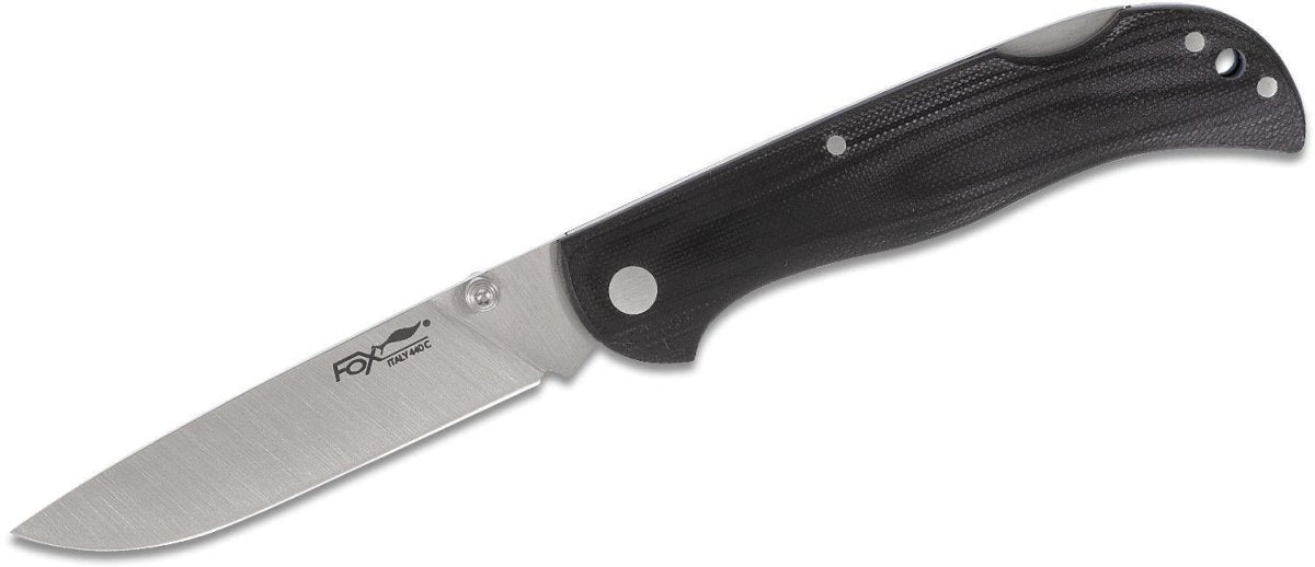 Fox Knives Brand Italy model 500 zwart opvouwbaar zakmes RVS