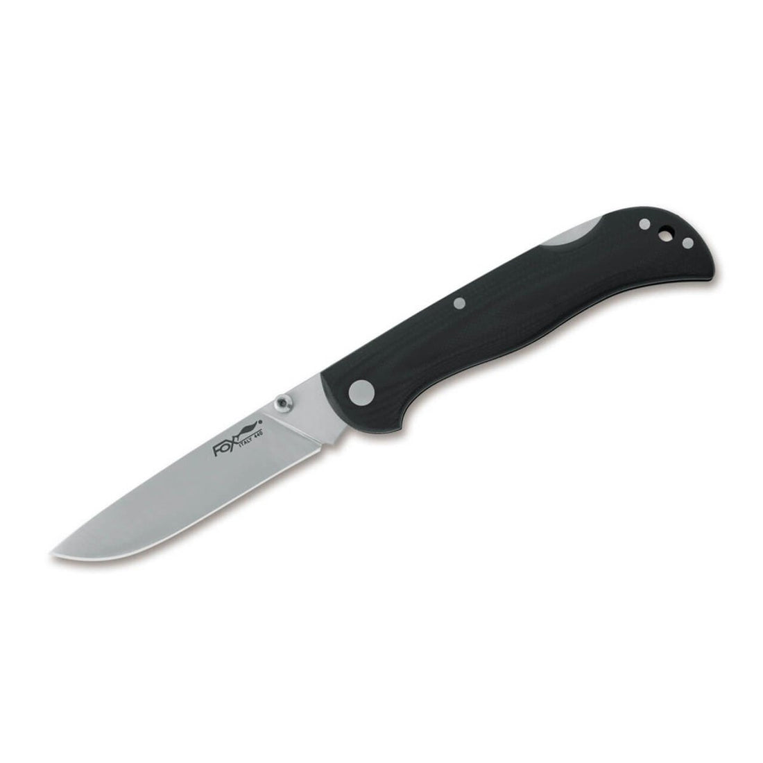 Fox Knives Brand Italy model 500 zwart opvouwbaar zakmes RVS