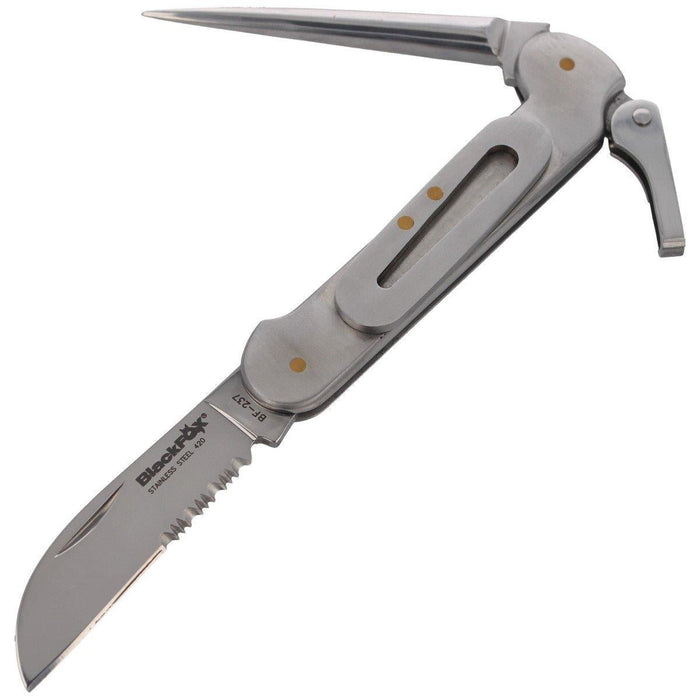 Fox Knives Brand sailing knife folding multitool stainless 420 satin coated 55 HRC - GoMilitar