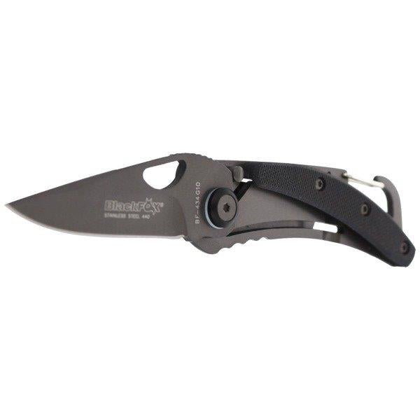 Fox Knives zakmes zwart titanium gecoat 440 staal aluminium handvat