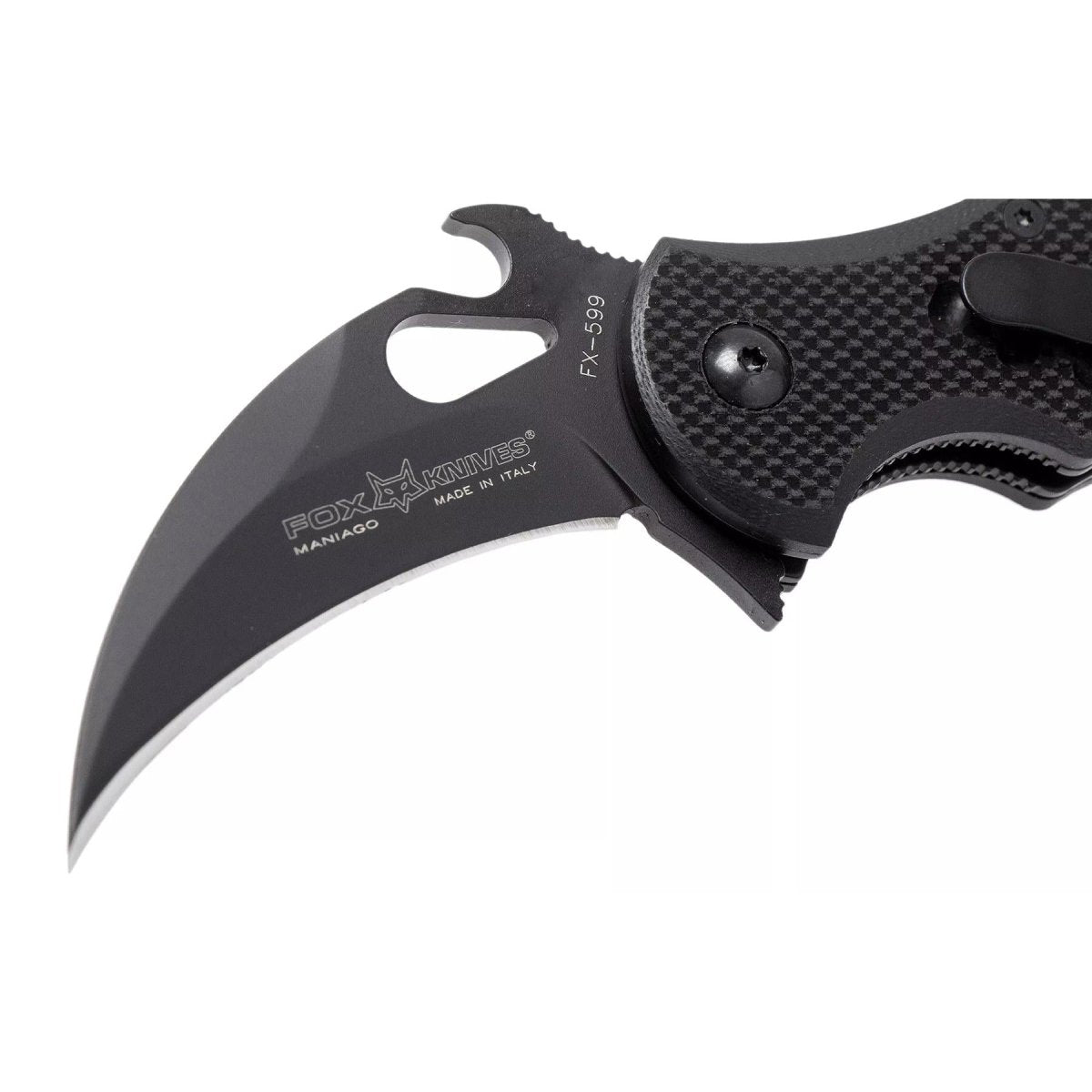 Fox Knives FX-599 FKMD mini karambitmes opvouwbaar Bohler N690Co stalen mes