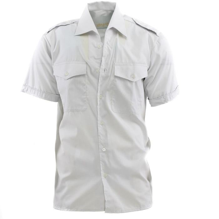 Echt Oostenrijks leger button-down overhemd met korte mouwen grijs militair surplus NIEUW - GoMilitar