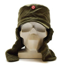 original austrian military winter hat with earflaps faux fur insulation and badge