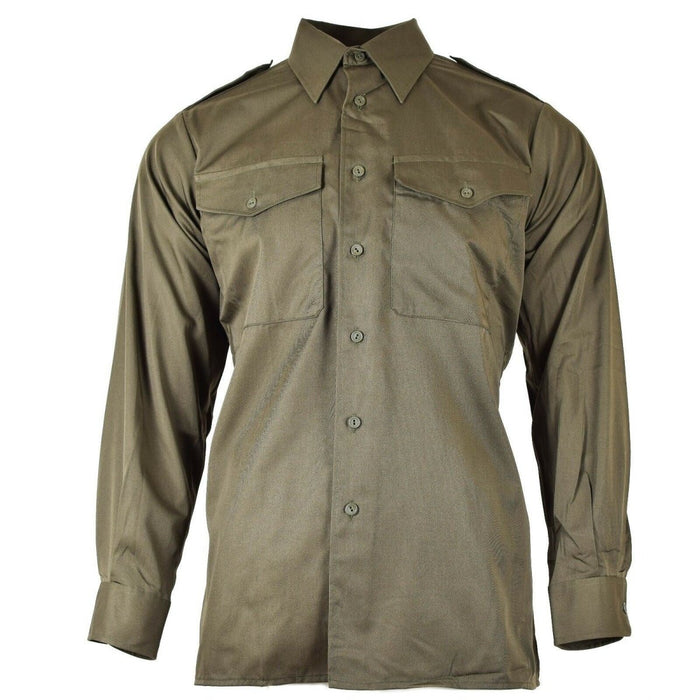 Echt Oostenrijks legershirt O.D Militaire gevechtsshirt met lange mouwen Olive BDU NIEUW - GoMilitar