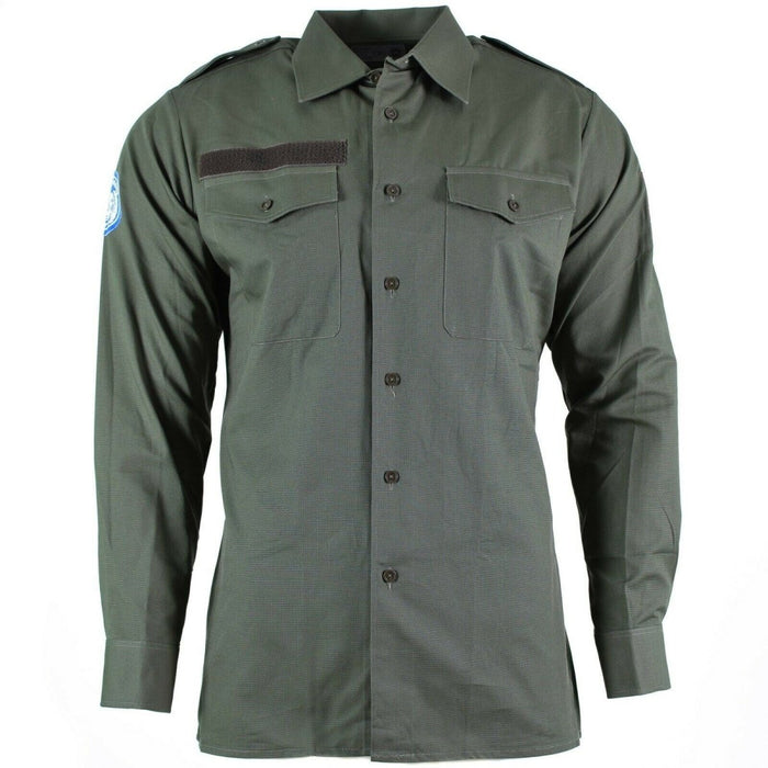 Echt Oostenrijks legershirt OD olijf Militair gevecht met lange mouwen tropisch BDU NIEUW - GoMilitar