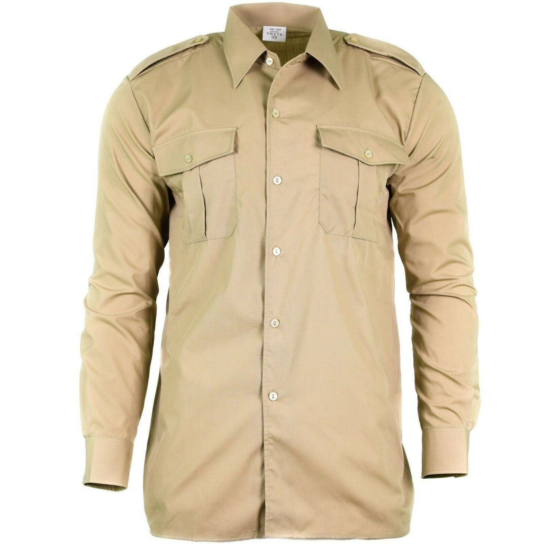Echt Belgisch legerhirt Vermoeidheidsoverschot Chino Khaki Militaire lange mouw Nieuw