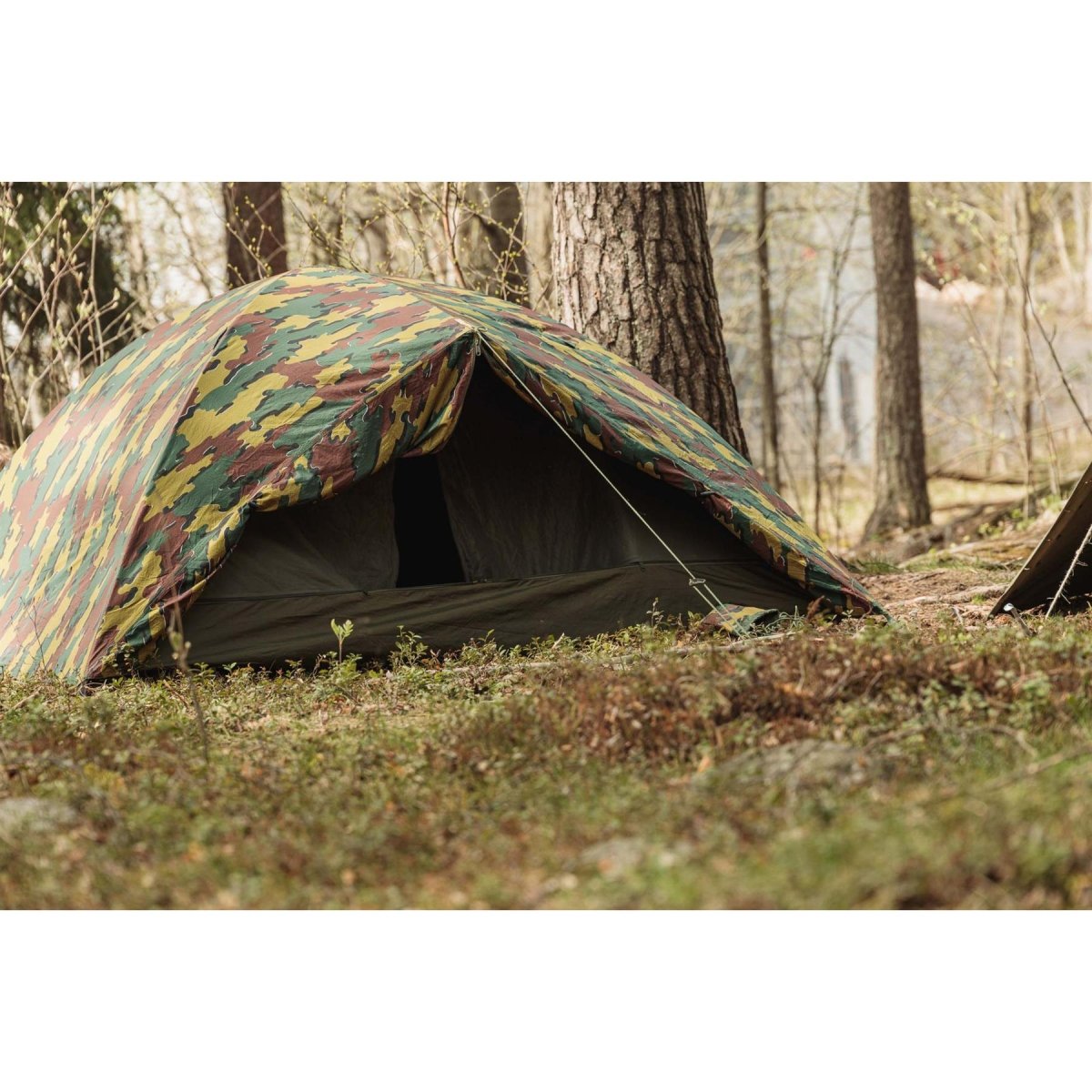 Echte Belgische militaire tweepersoon tent waterdichte ripstop jigsaw tabernakel
