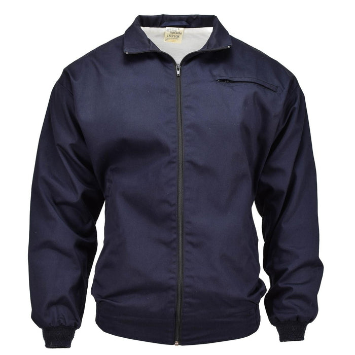 Blauw Brits Royal Air Forces RAF bomberjack met ritssluiting aan de voorkant en elastische manchetten en zoom
