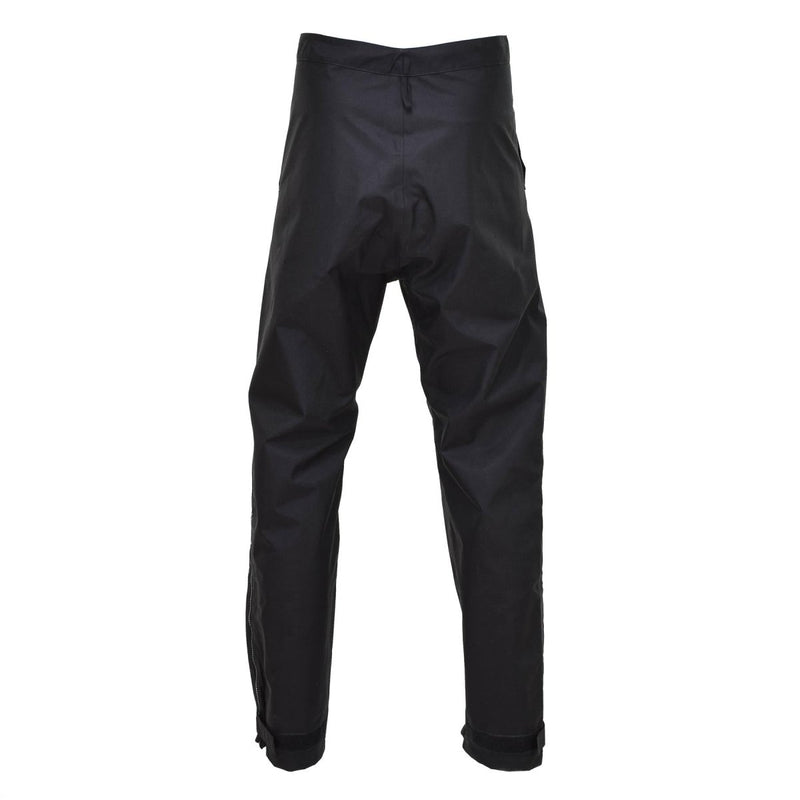 Black genuine British Metropolitan police waterproof outdoor rain trousers for durable protection in wet conditions