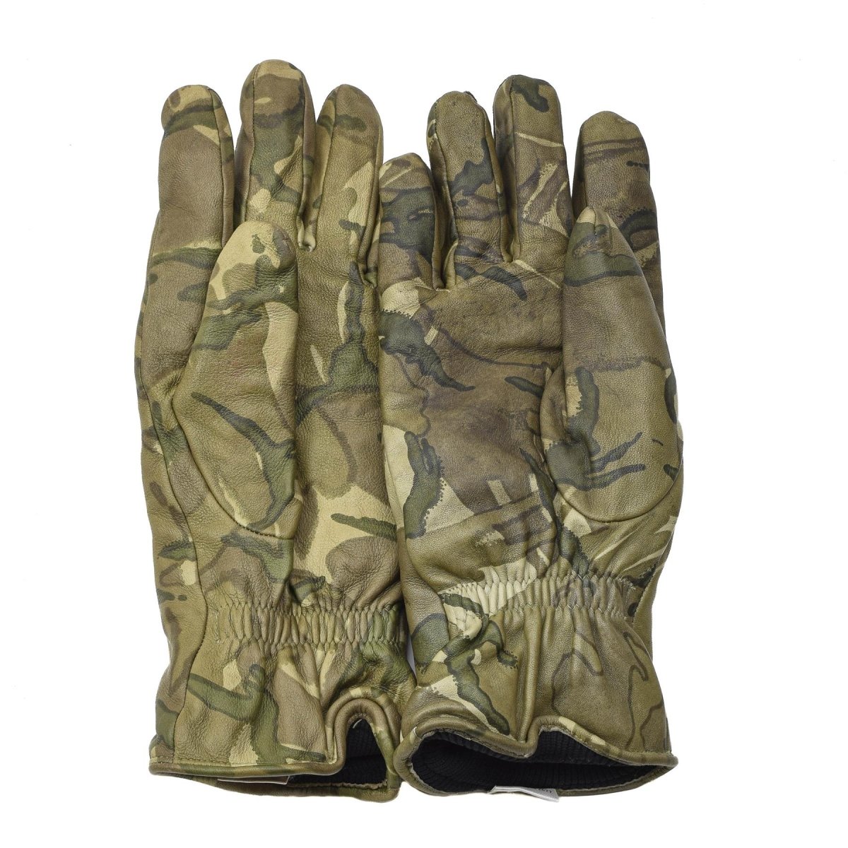 Echte Britse militaire gevecht tactische lederen handschoenen geïsoleerd MTP -camouflage
