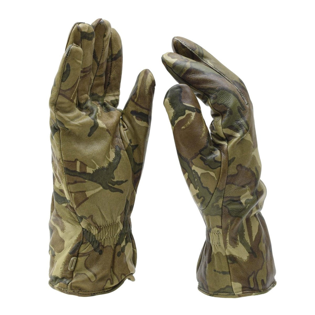 Echte Britse militaire gevecht tactische lederen handschoenen geïsoleerd MTP -camouflage
