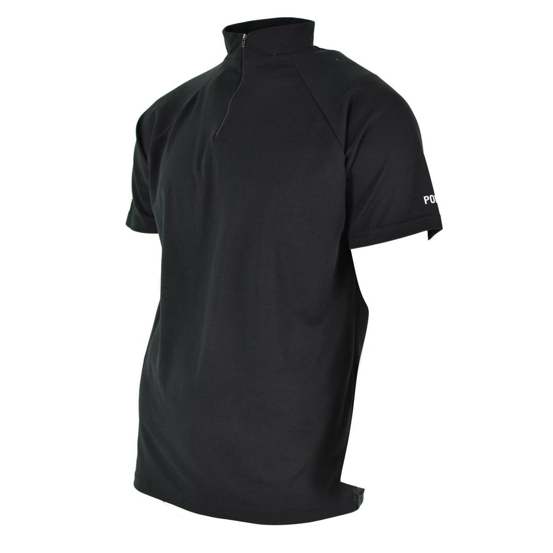 Echte Britse politie T-shirt Zwart Ademend functioneel Zip Guard-shirt vooraan