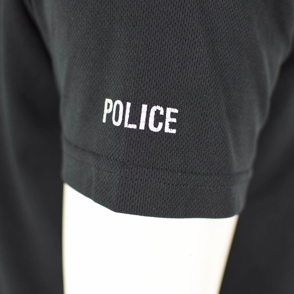 Echte Britse politie T-shirt Zwart Ademend functioneel Zip Guard-shirt vooraan