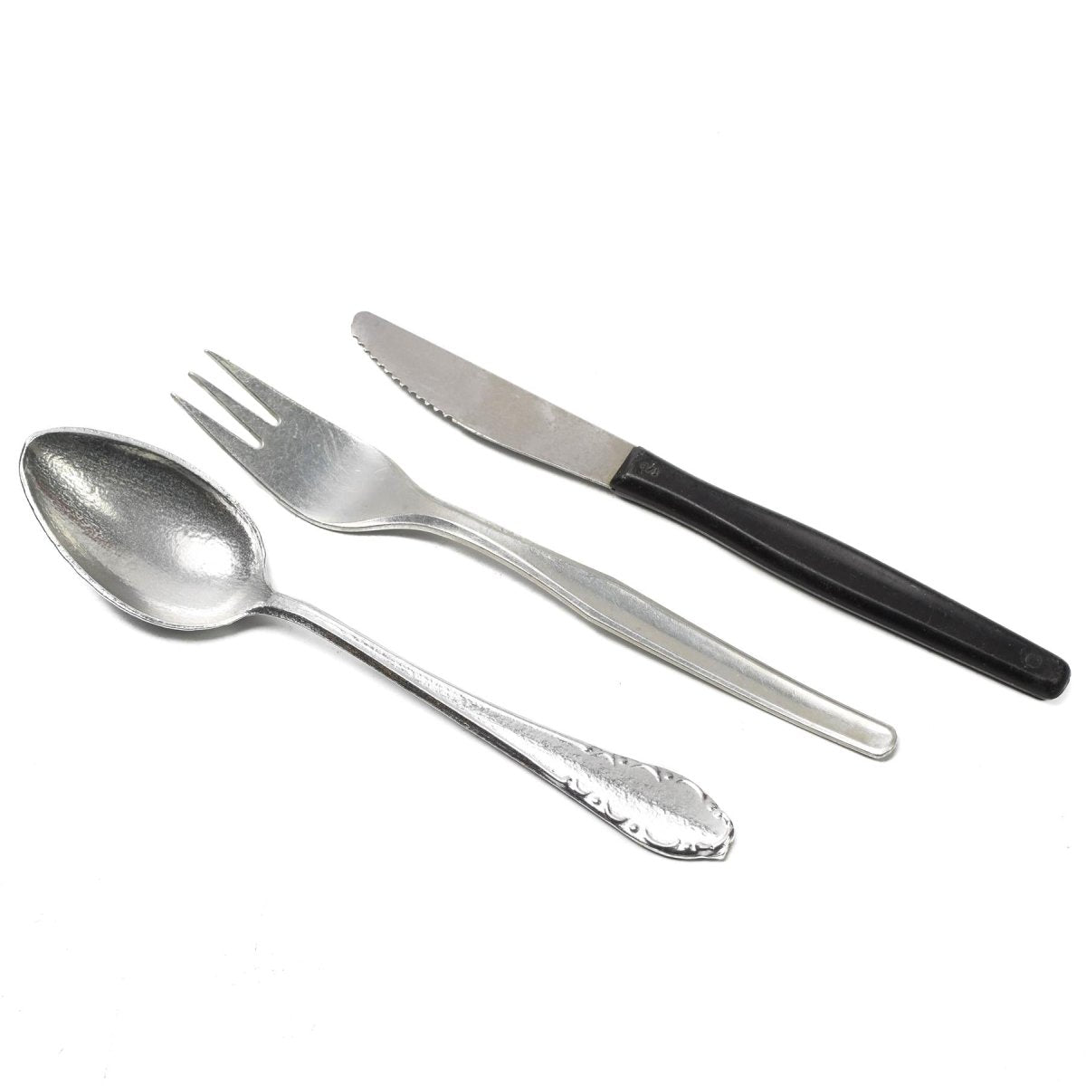 Echt Tsjechisch leger 3 stuks aluminium bestek Set White Bag Militair Surplus