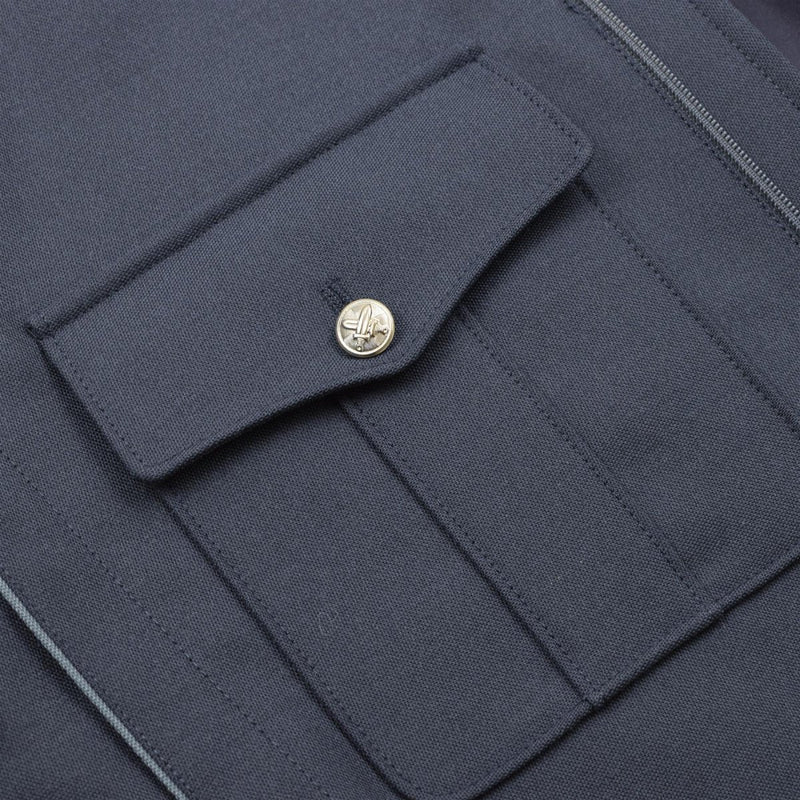 Echt Tsjechisch leger blauwe blouson zilveren knoppen casual militaire blouse jacket nieuw
