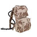 Czech military hydration backpack in desert camouflage with 3-liter bladder and molle system for outdoor use